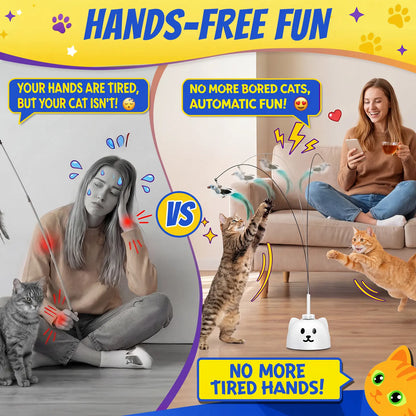 Interactive Cat Toy Wand for Indoor Play | Kin & Kibble