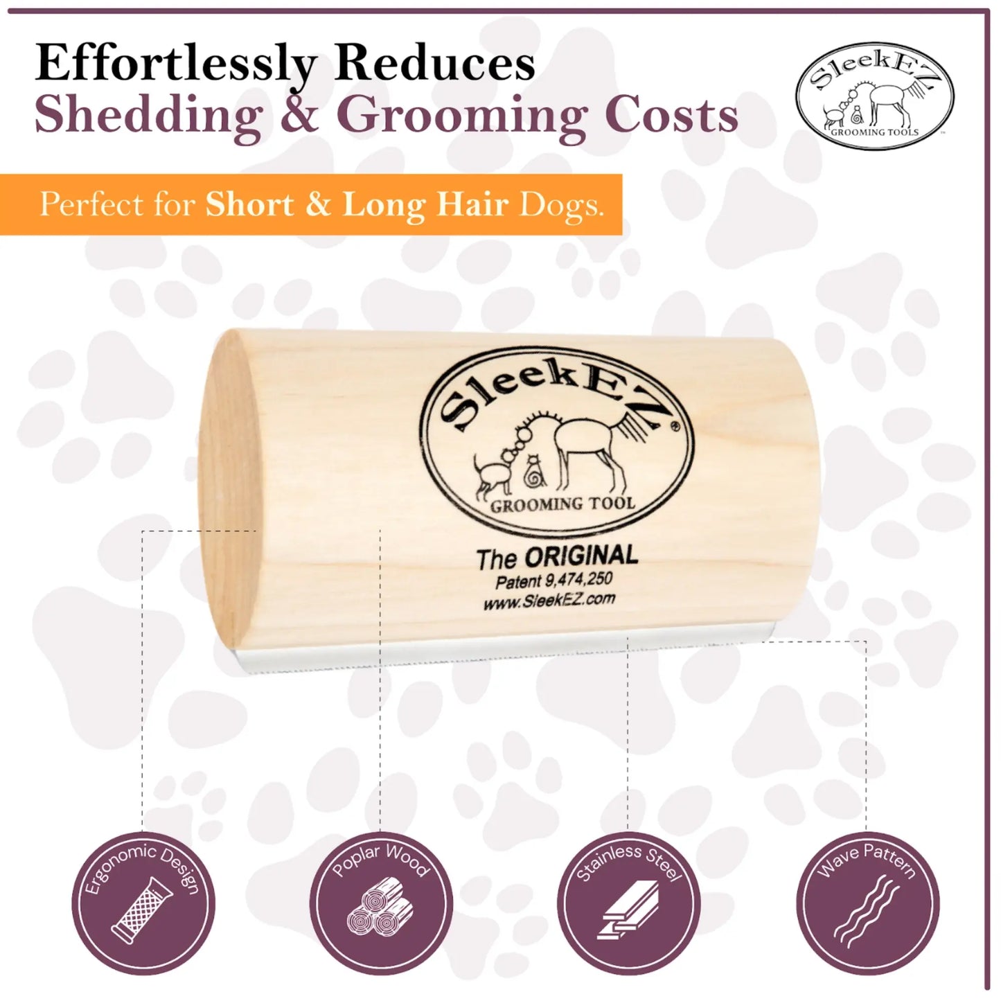 Sleekez Deshedding Brush – Ultimate Grooming Tool for Dogs & Cats, Perfect for All Fur Types!