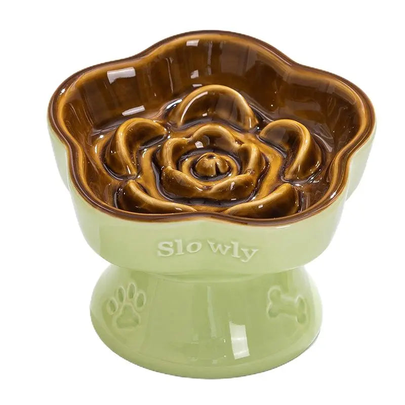 Ceramic Slow Feeder Bowl for Cats & Small Dogs