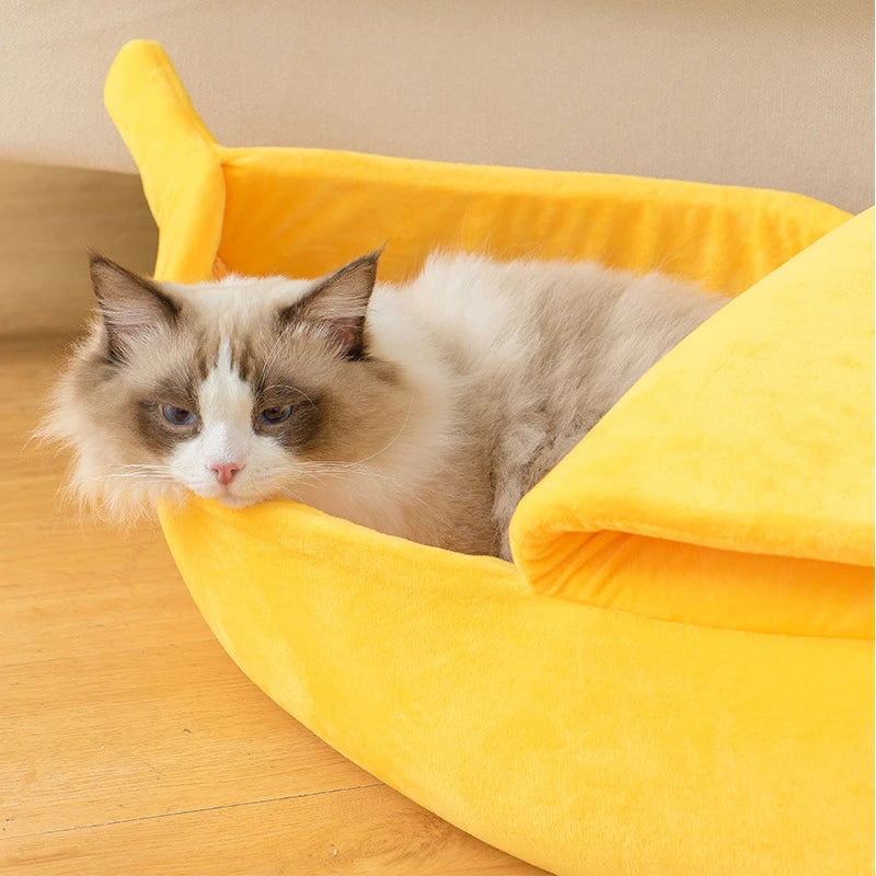 Banana Cat Bed for Cozy Indoor Rest | Kin & Kibble