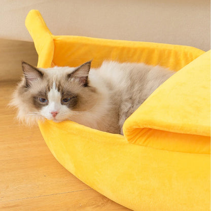 Banana Cat Bed for Cozy Indoor Rest | Kin & Kibble