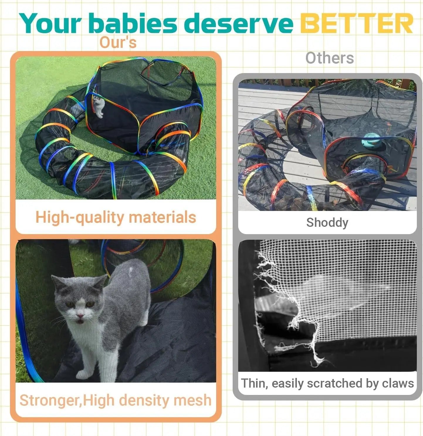 Cat Tent and Tunnel for Outdoor Play | Kin & Kibble