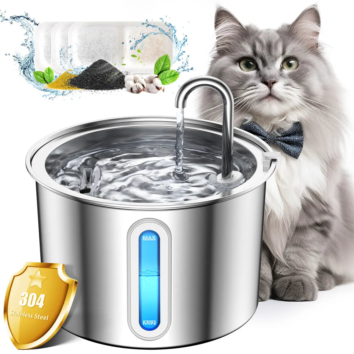 Cat Water Fountain for Fresh Daily Hydration | Kin & Kibble