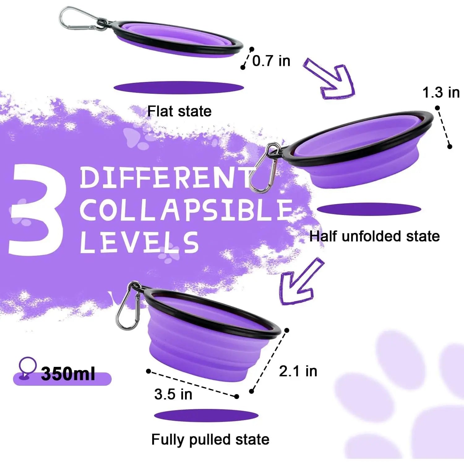 2-Pack Collapsible Dog Bowls for Travel & Walks