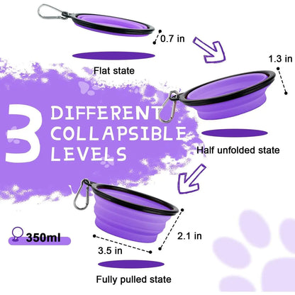 2-Pack Collapsible Dog Bowls for Travel & Walks