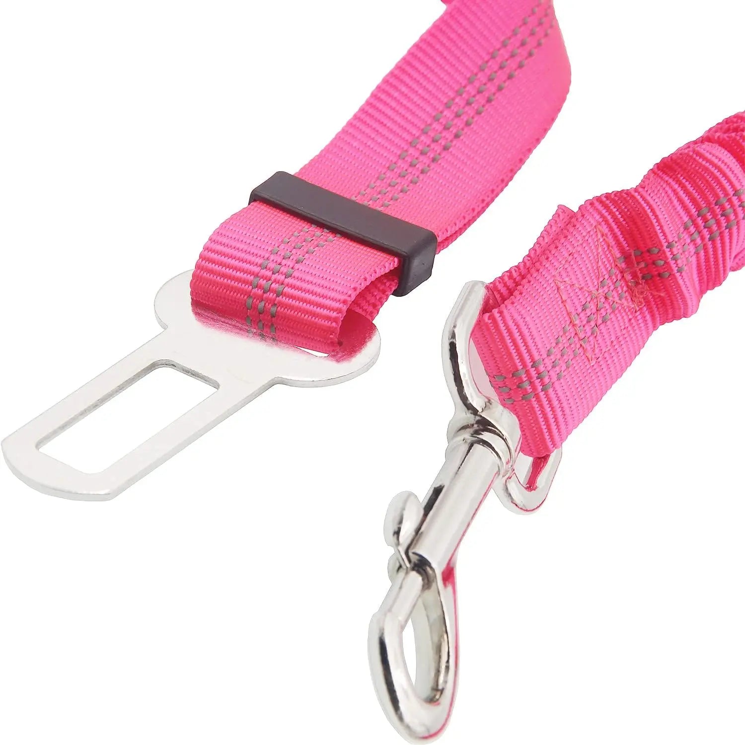 Adjustable Pink Dog Car Harness & Seatbelt - 2 Pack Bungee Anti-Shock Travel Safety Leash for Pets