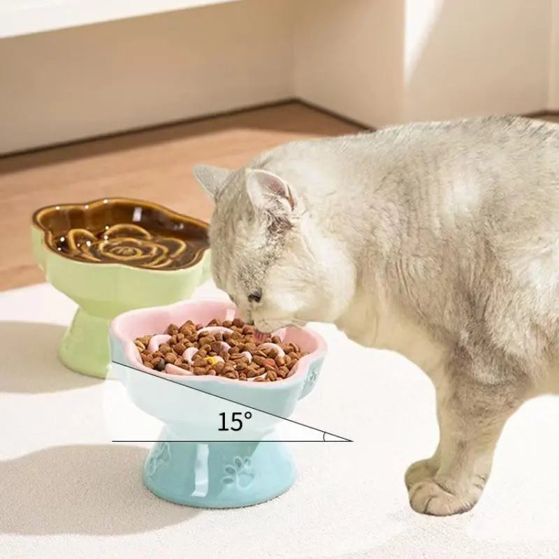 Ceramic Slow Feeder Bowl for Cats & Small Dogs