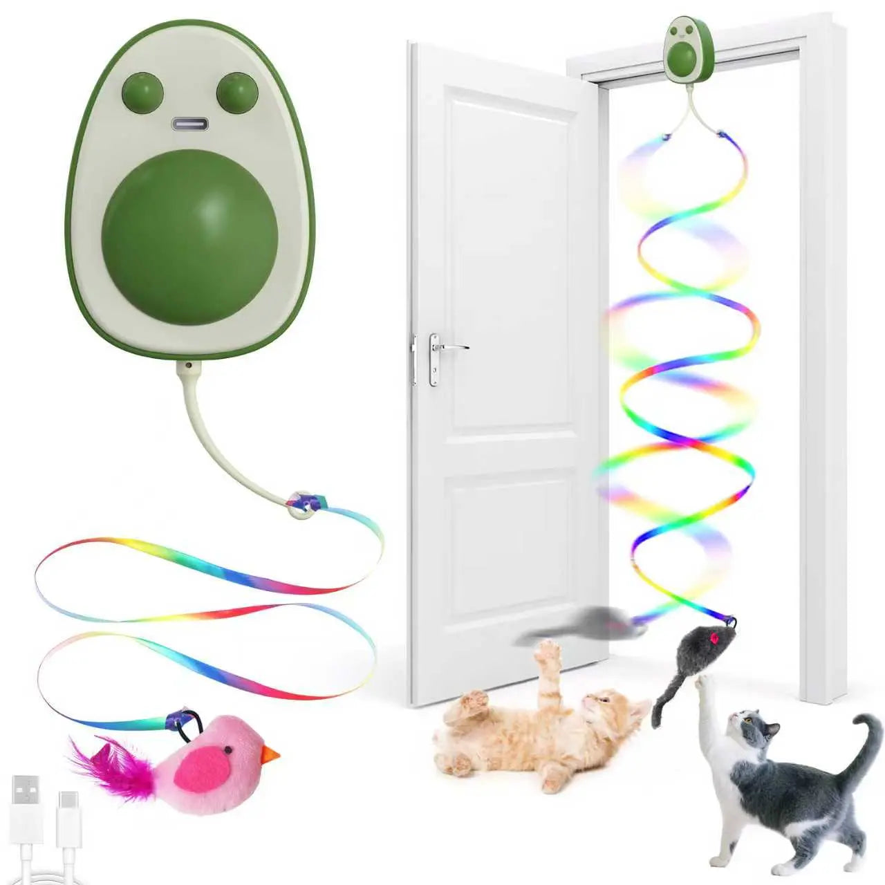 Hanging Cat Wand Toy for Indoor Play | Kin & Kibble