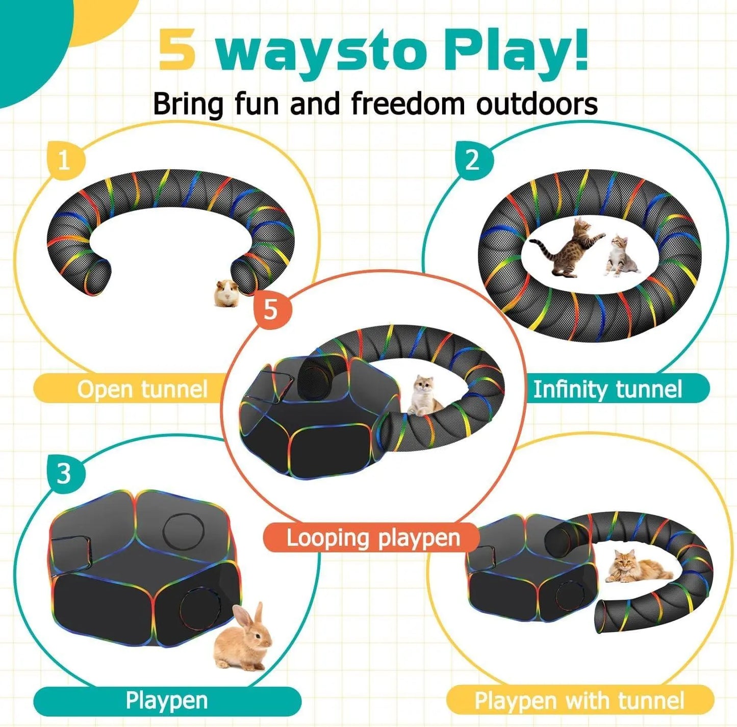 Cat Tent and Tunnel for Outdoor Play | Kin & Kibble