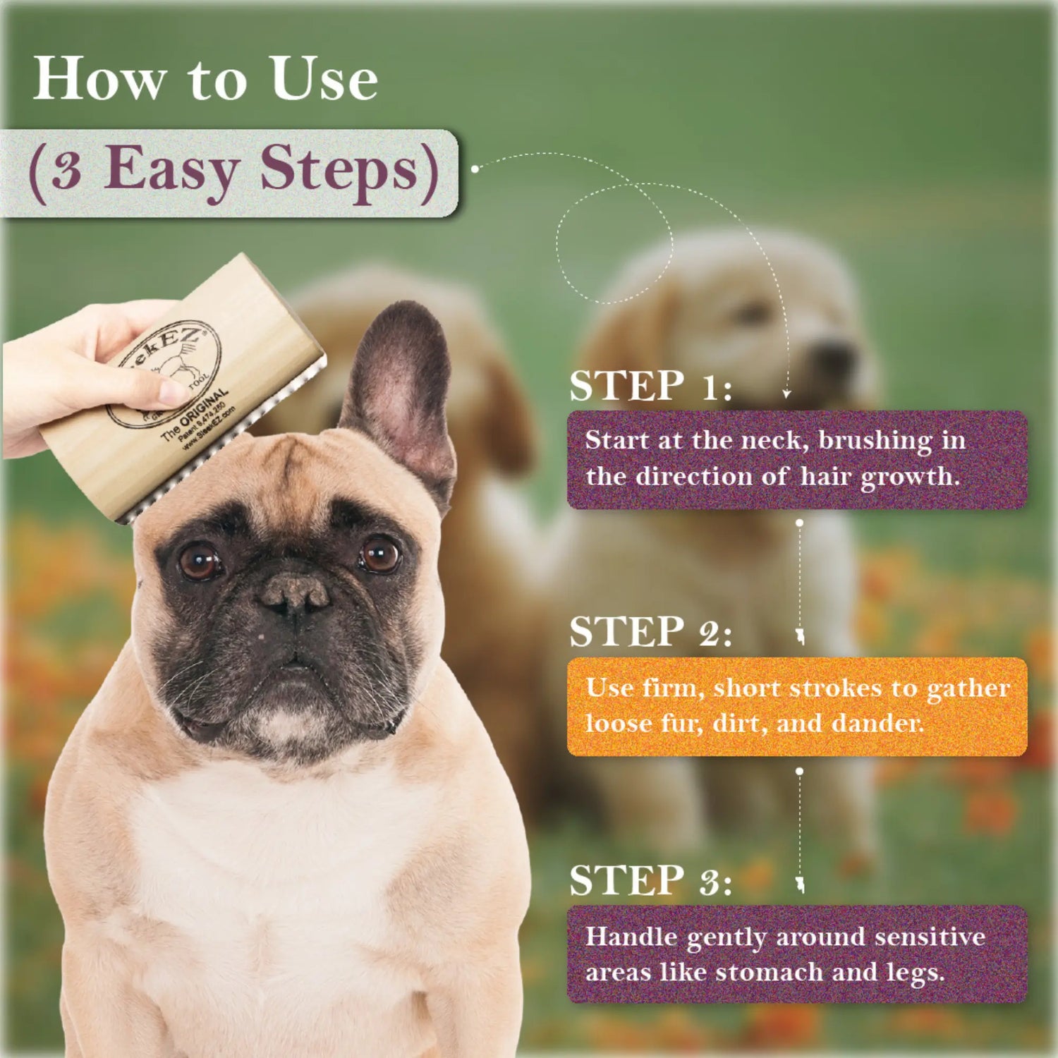 Sleekez Deshedding Brush – Ultimate Grooming Tool for Dogs & Cats, Perfect for All Fur Types!