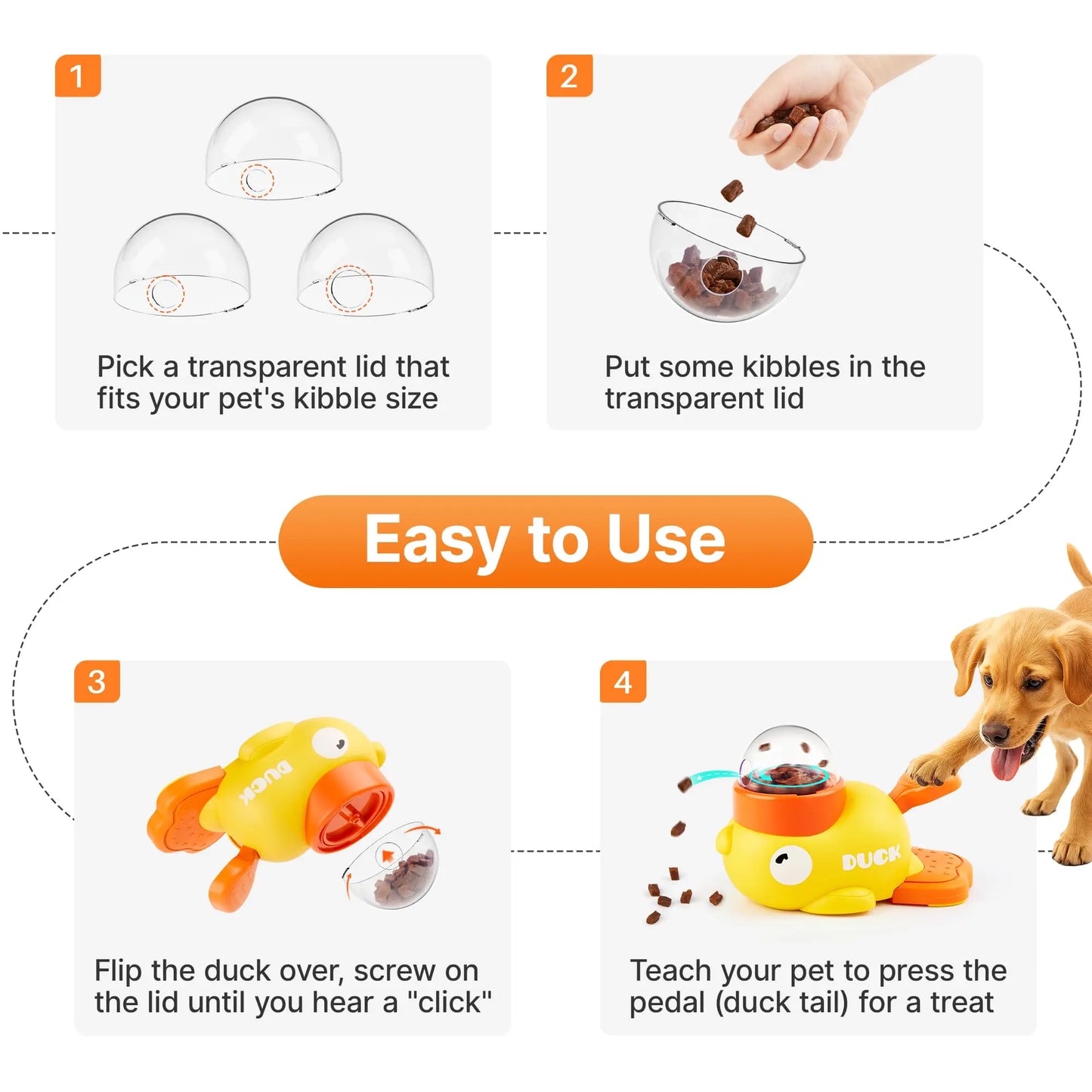 Duck Cat Puzzle Treat Dispenser Toy | Kin & Kibble