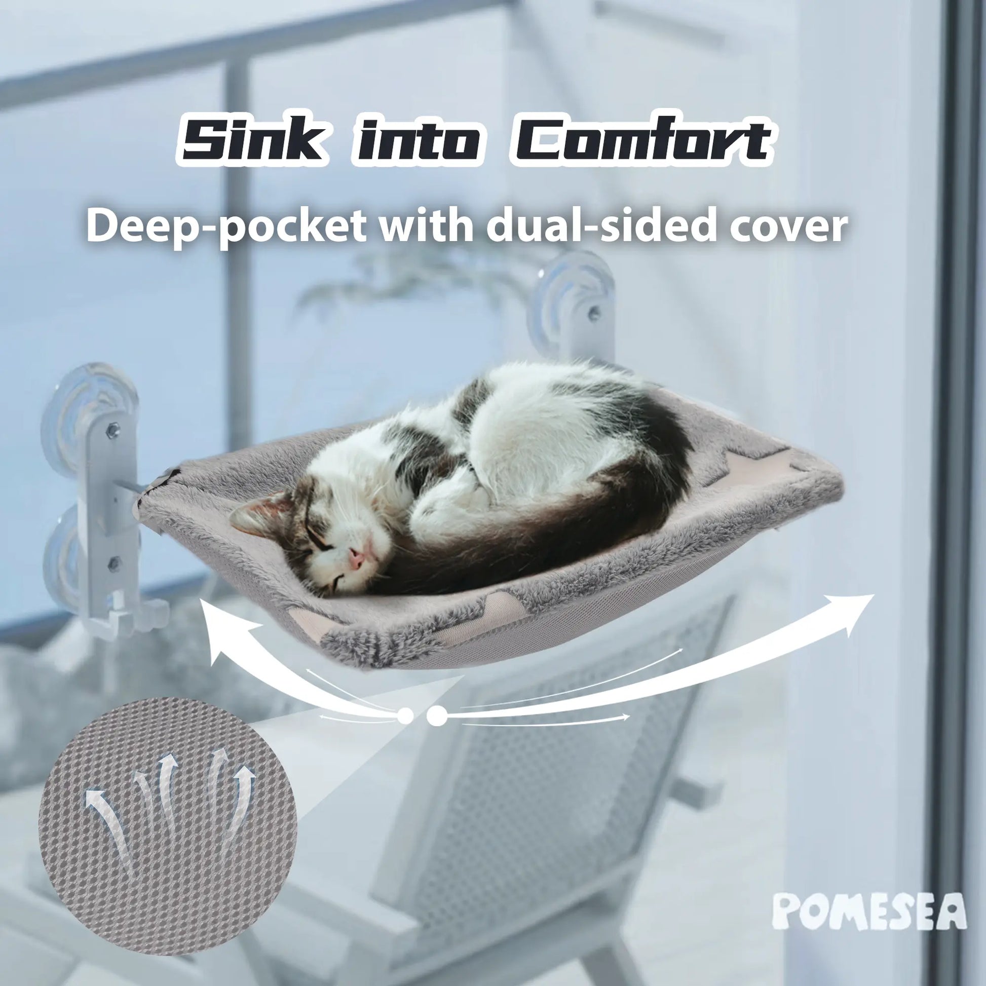 Cat Window Perch with Folding Hammock Bed