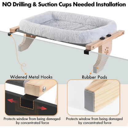 Cat Window Perch with Cushion Seat | Kin & Kibble