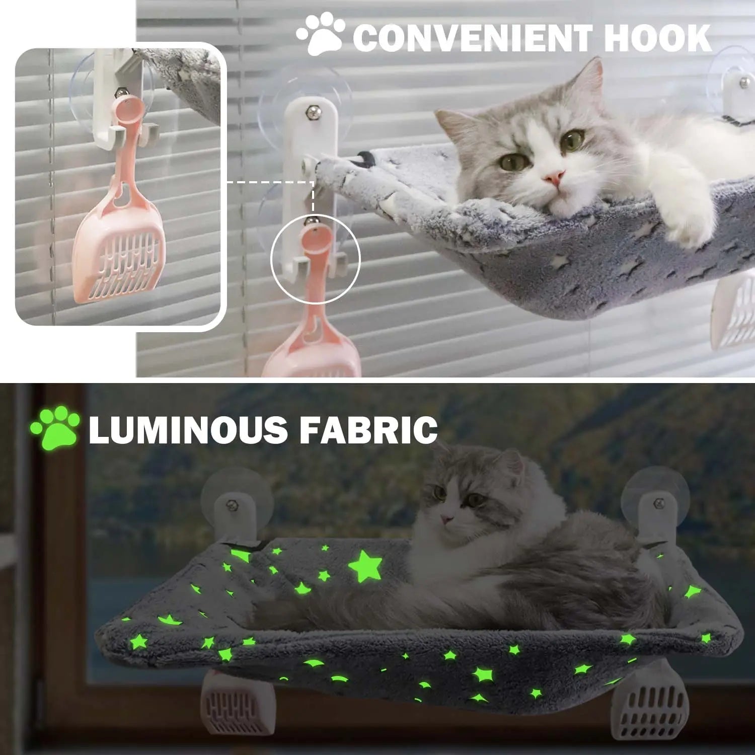 Cat Window Perch with Folding Hammock Bed