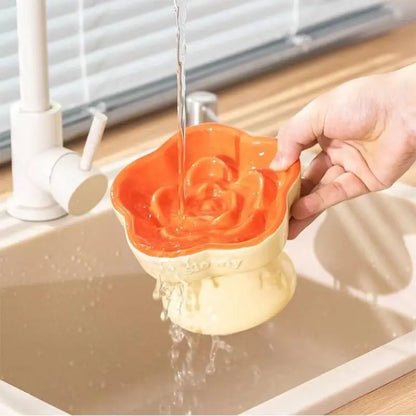 Ceramic Slow Feeder Bowl for Cats & Small Dogs