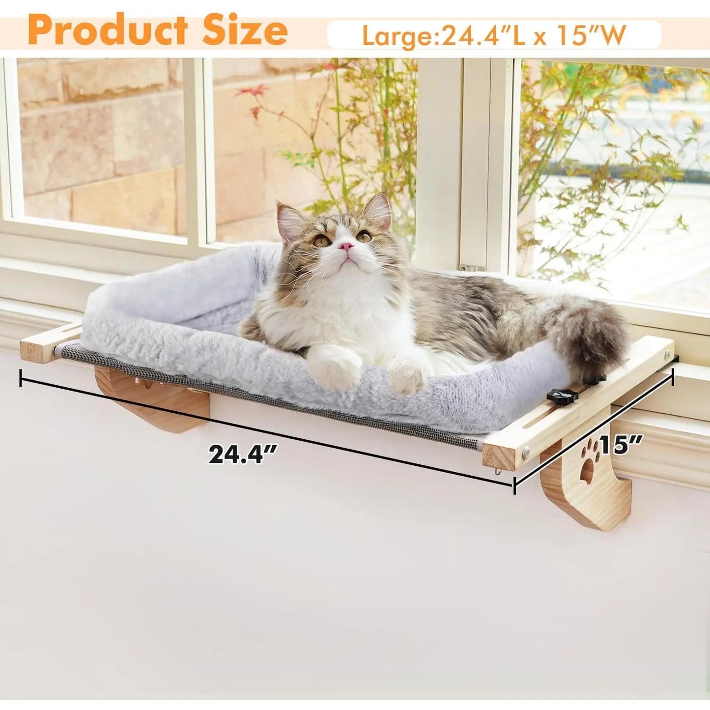 Cat Window Perch with Cushion Seat | Kin & Kibble